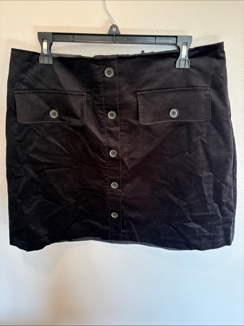 Banana Republic Velvet NWT Black Button-Front Mini Skirt